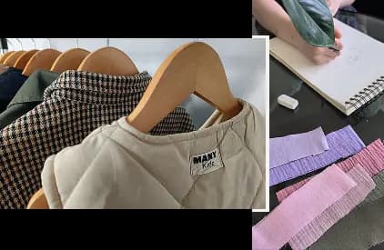 vêtements enfants many kidz exposés sur un portant